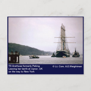 TS Arethusa früher Peking Verließ ihren Liegeplatz Postkarte