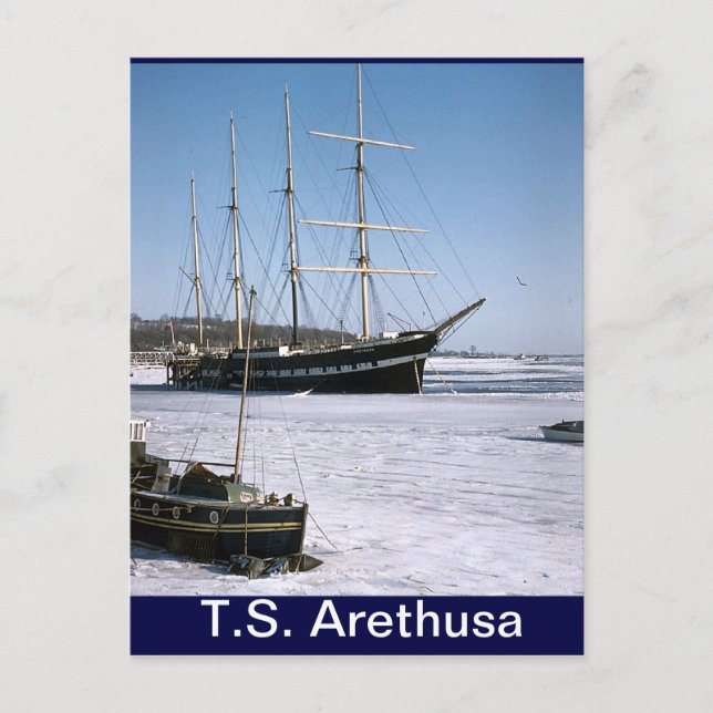 TS Arethusa, icebound Postkarte (Vorderseite)
