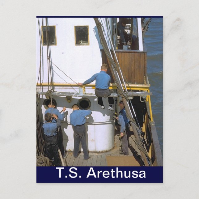 TS Arethusa, Maintenance Party Postkarte (Vorderseite)