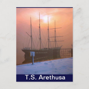 TS Arethusa, Sunset und Schnee Postkarte