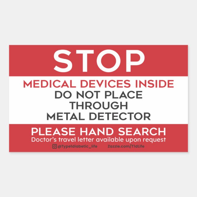 TSA Medizinprodukte Rechteckiger Aufkleber (Vorderseite)