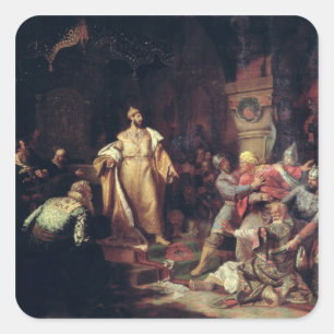 Tsar Ivan III Träne der Tat Tatar Khans Quadratischer Aufkleber