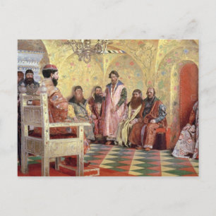 Tsar Mikhail Fyodorovich mit Boyars Postkarte