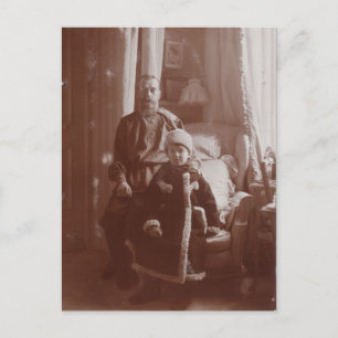 Tsar Nicolas von Russland & Tsarevitch Alexis Roma Postkarte