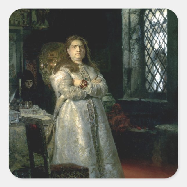 Tsarevna Sophia Alexeevna Quadratischer Aufkleber (Vorderseite)