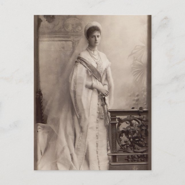 Tsarina Alexandra von Russland, Romanow in Gala Postkarte (Vorderseite)