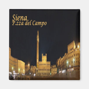 TSC057 SIENA, Piazza del Campo Nachts, Kühlschrank Magnet