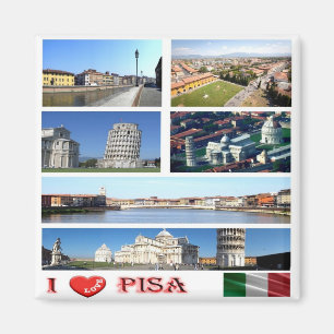 TSC094 PISA I Liebe, Mosaik, Toskana, Italien, Küh Magnet