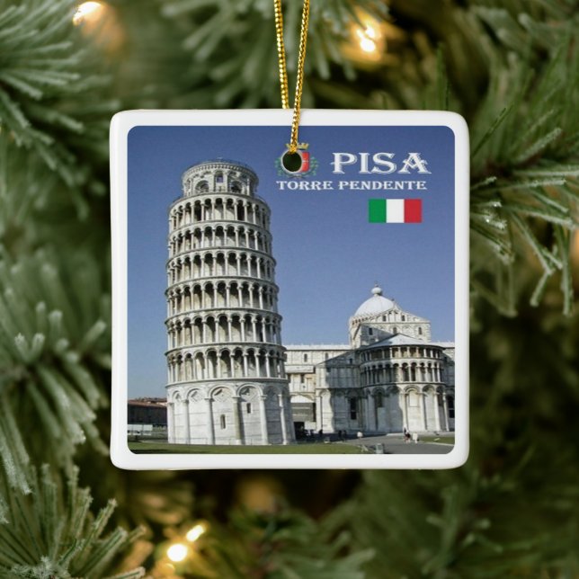 TSC096 LEANING TOWER of PISA, Toskana, Keramikornament (Baum)