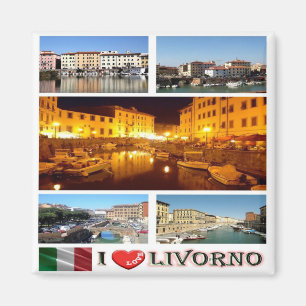 TSC115 LIVORNO I Love, Mosaic, Tuscany, Fridge Magnet