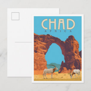 Tschad Afrika Vintage Reise Postkarte