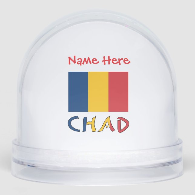 Tschad Chadian Flag Red Personalization Schneekugeln (Vorderseite)