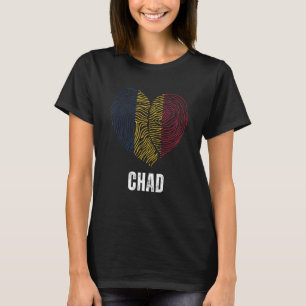 Tschad Flag Chadian Flag Tschad DNA Tschad Herz T-Shirt