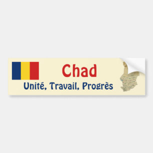 Tschad-Flagge + Karte-Aufkleber Autoaufkleber