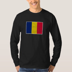 Tschad-Flagge mit Vintagen tschadischen Landesfarb T-Shirt