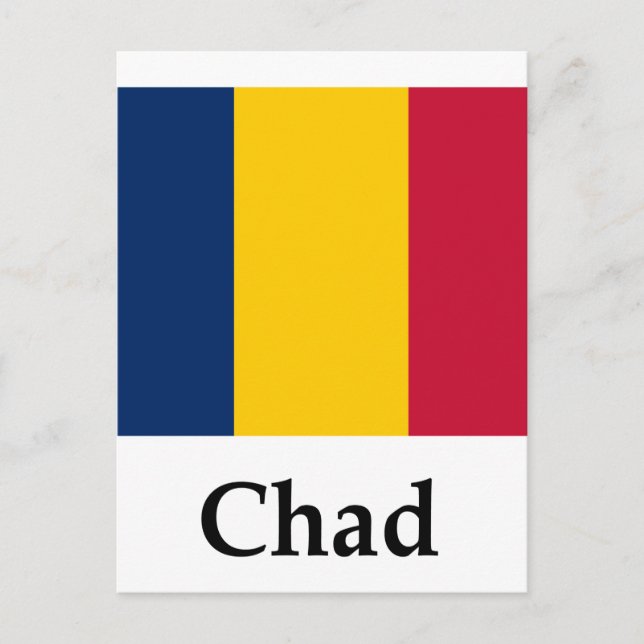 Tschad-Flagge und -Name Postkarte (Vorderseite)