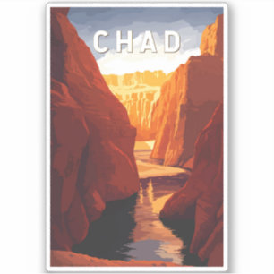 Tschad-Illustration Reise Kunst Vintage Aufkleber