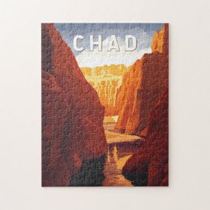 Tschad-Illustration Reise Kunst Vintage Puzzle