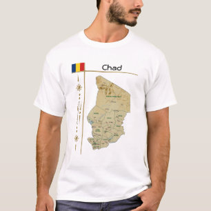 Tschad Karte + Flagge + T - Shirt