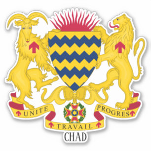 Tschad Nationalwappen Patriotisch Aufkleber