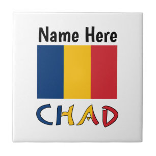 Tschad und personalisierte tschadische Flagge Fliese