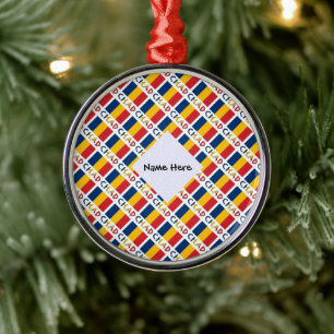 Tschad und tschadische Flagge gekachelt personalis Ornament Aus Metall