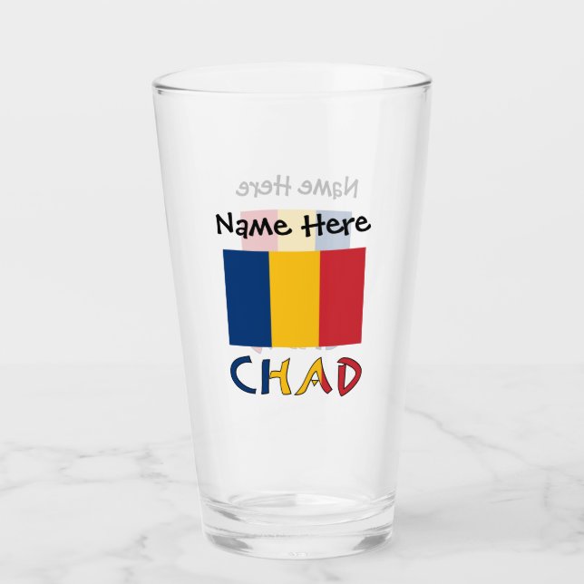 Tschad und Tschadische Flagge Personalisiert Glas (Vorderseite)