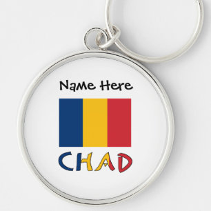 Tschad und tschadische Flagge personalisiert Schlüsselanhänger