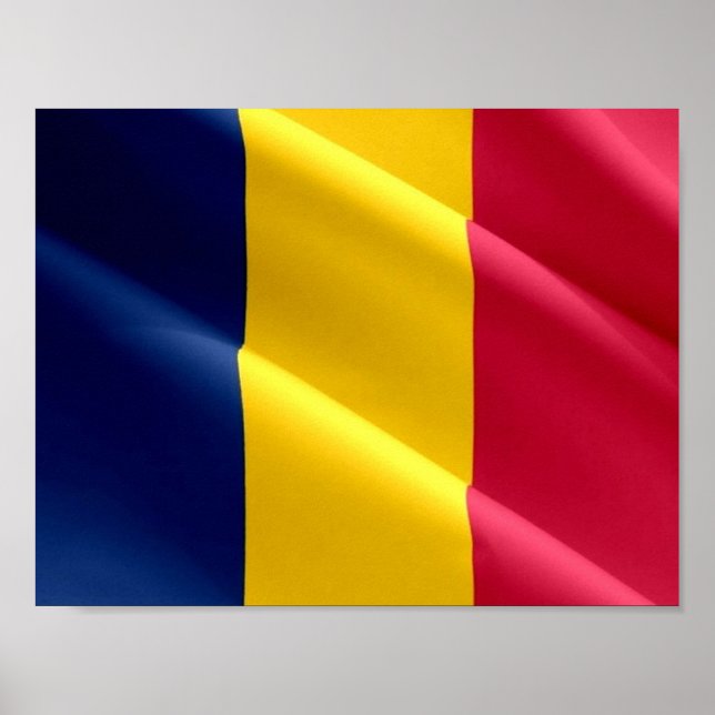 Tschad - Waving Flag - Poster (Vorne)