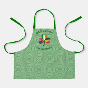 Tschadisch Irisch Amerikanische Flaggen Shamrock P Schürze