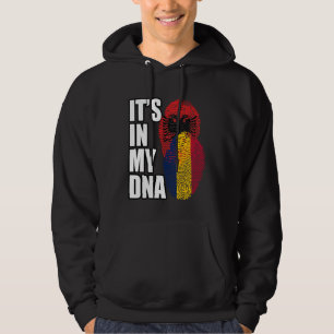 Tschadisch und albanisch gemischte DNA-Flagge-Herk Hoodie