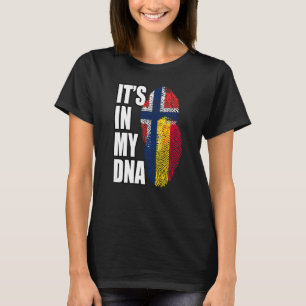 Tschadische und norwegische Mix-DNA-Flag Heritage  T-Shirt