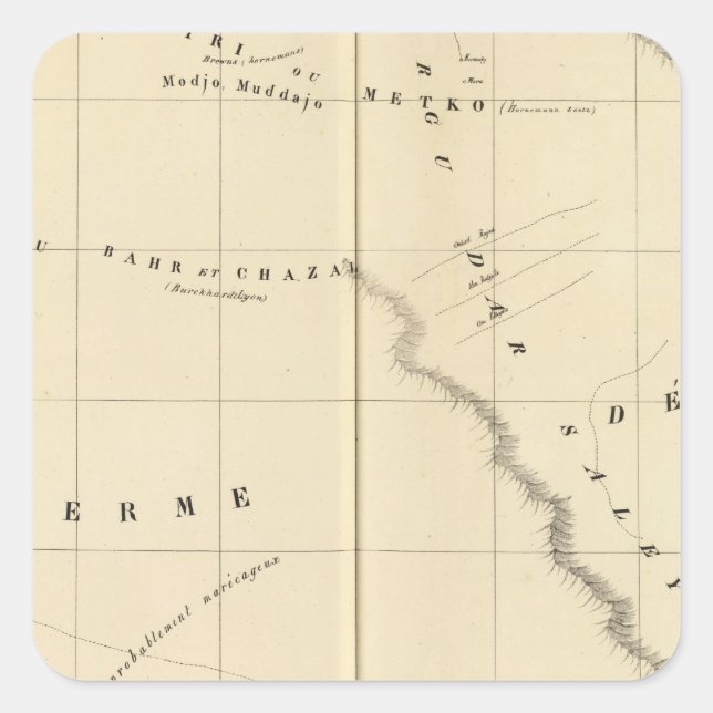 Tschadseeregion 23 quadratischer aufkleber (Vorderseite)