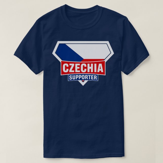 Tschechen Super Flag Unterstützer T-Shirt (Design vorne)