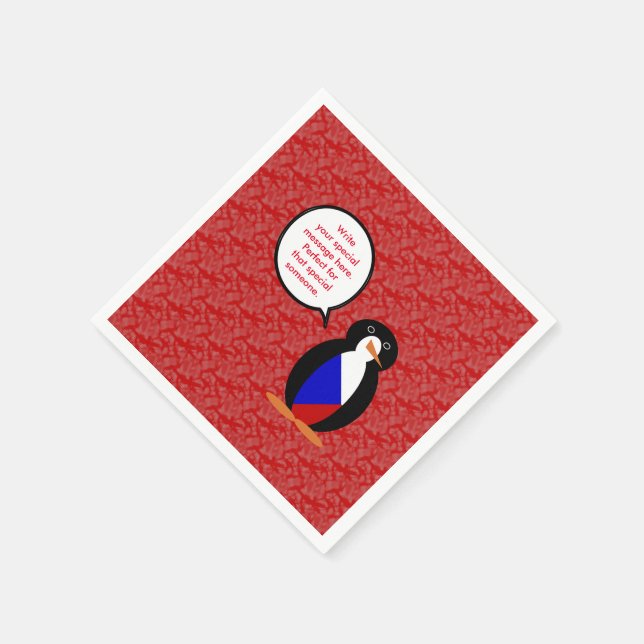 Tschechien Flag Urlaub Frau Pinguin Gespräch Serviette (Ecke)