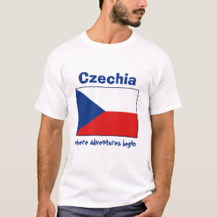 Tschechien-Flagge + Karte + Text-T-Shirt T-Shirt