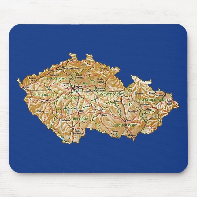 Tschechien Karte Mousepad (Vorne)