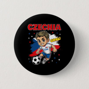 Tschechien Kid Goal Cartoon Tschechische Republik Button