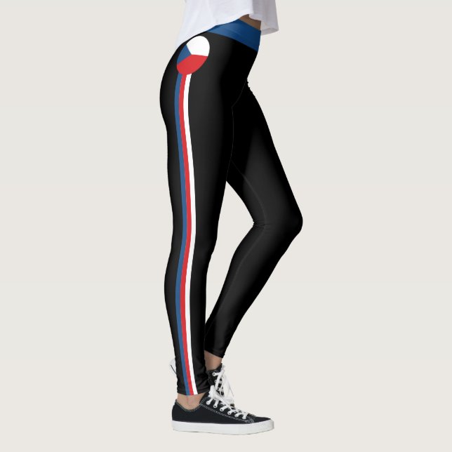 Tschechien & Tschechien Flag Mode, Fitness, Sportl Leggings (Rechts)