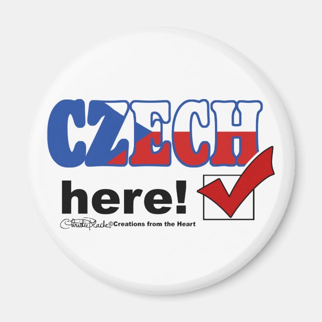 Tschechisch Hier (hell) Magnet (Vorne)