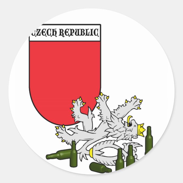 Tschechische Emblem mit Löwe Runder Aufkleber (Vorderseite)