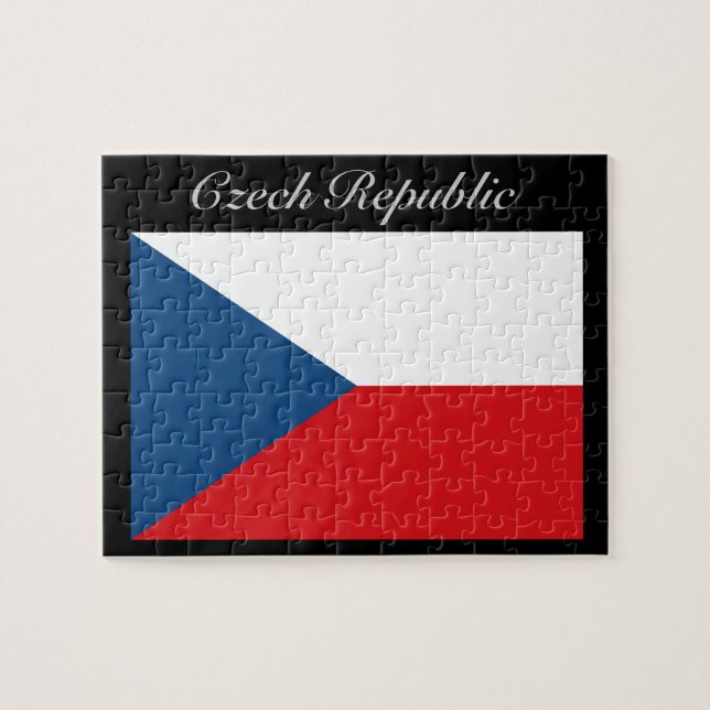 Tschechische Flagge - Ceska Republika Puzzle (Horizontal)