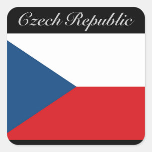 Tschechische Flagge - Ceska Republika Quadratischer Aufkleber
