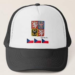 Tschechische Flagge, Emblem und tschechische Mode Truckerkappe
