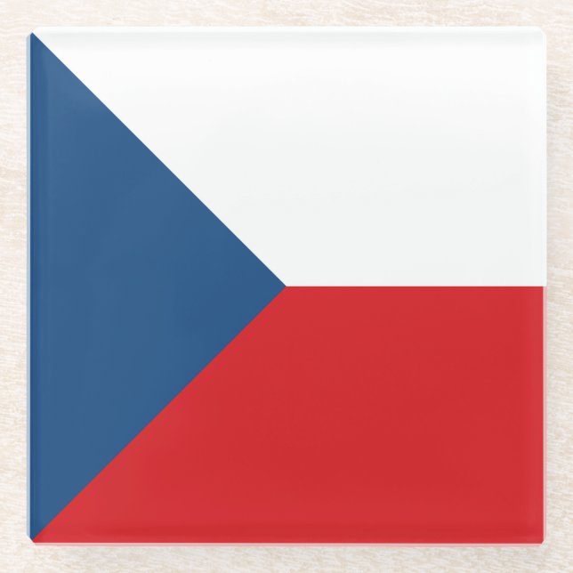 Tschechische Flagge Glasuntersetzer (Vorderseite)