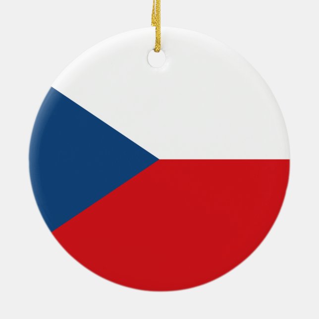 Tschechische Flagge Keramik Ornament (Hinten)