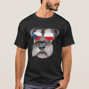 Tschechische Flagge Miniatur Schnauzer Dog Tschech T-Shirt