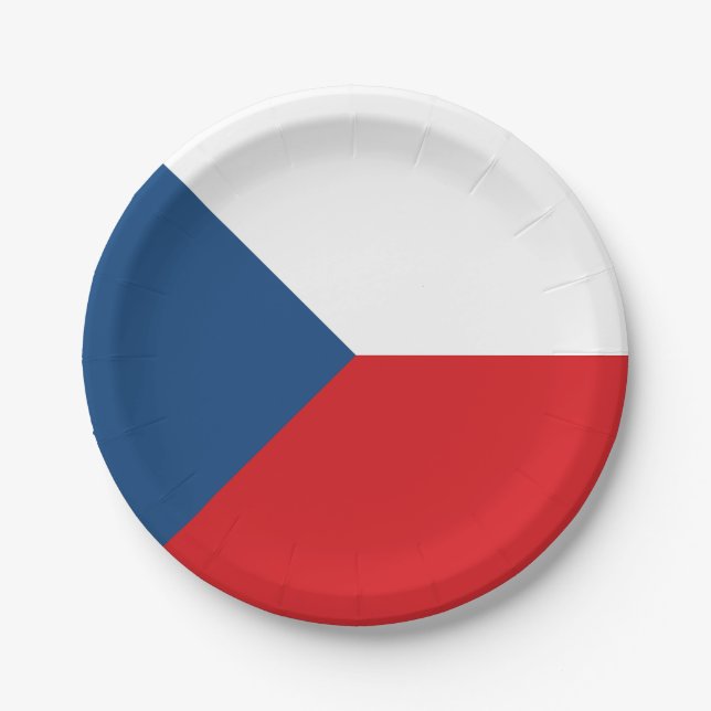 Tschechische Flagge Pappteller (Vorderseite)