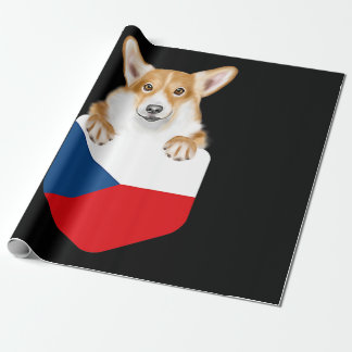 Tschechische Flagge Pembrach walisischer Korgi Hun Geschenkpapier