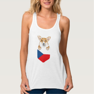 Tschechische Flagge Pembrach walisisches Corgi in  Tank Top